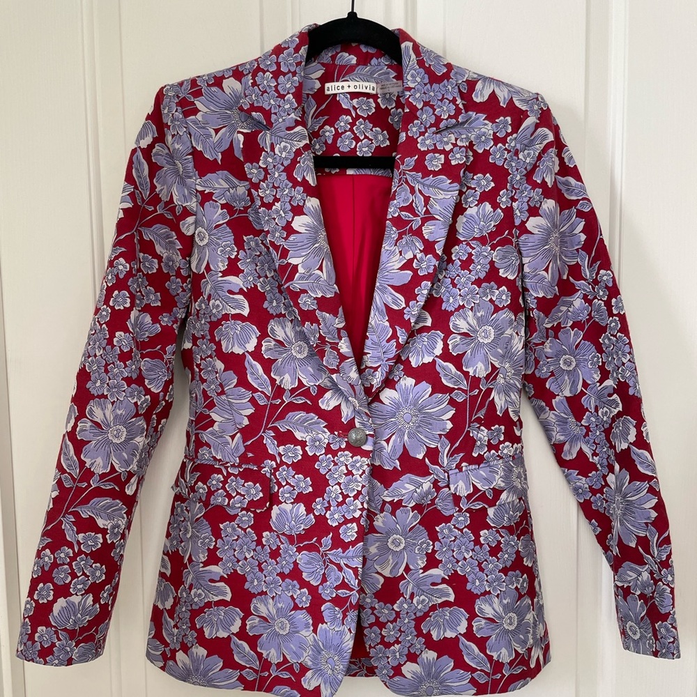 Alice & Olivia Floral Brocade Blazer